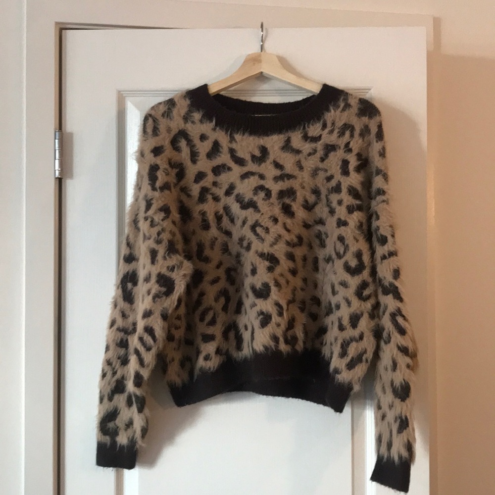Fuzzy Leopard Sweater